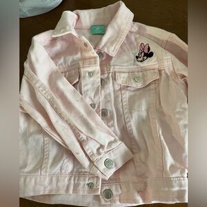 Disney Pink Jean Jacket with Minnie Mouse Embroidery